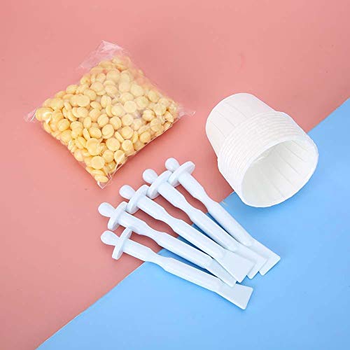 Frijoles de cera para el cabello con nariz de 50 g, cera depilatoria portátil con ingredientes de extracción de plantas/palillo para el pelo de la nariz/vaso de papel, para pieles sensibles piel