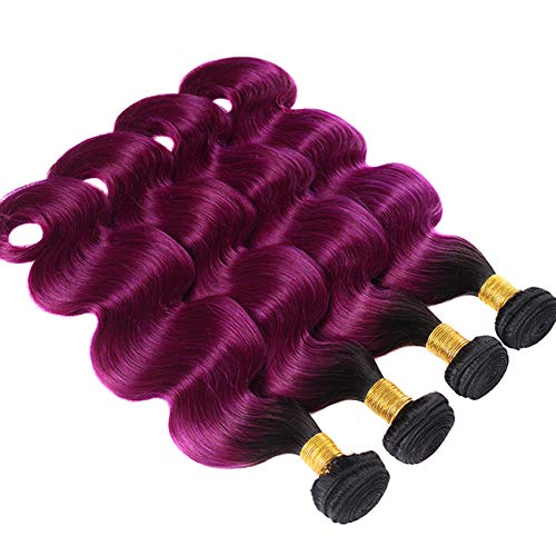 FRTG 10A Ombre 1B / Purple # Body Wave El Cabello Humano Brasileño Teje,18