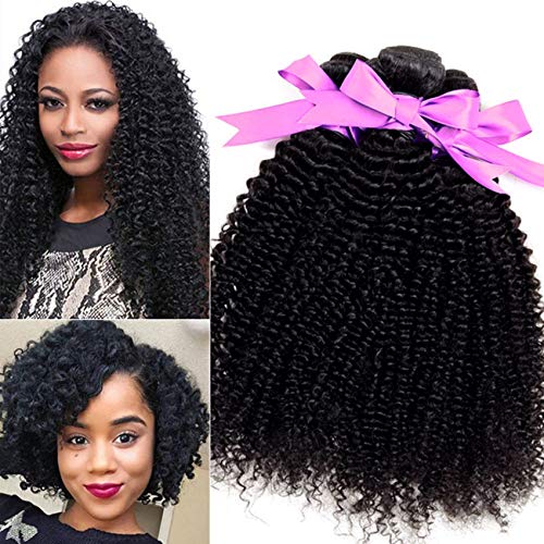 FRTG El Pelo Rizado Rizado Humano Brasileño De La Virgen 9A Teje/Los Rizos Africanos, Armadura Real del Pelo 100G,12