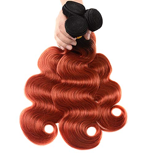 FRTG Extensiones De La Onda del Cuerpo del Cabello Humano Peruano De 10A 1B / 350# Ombre,24