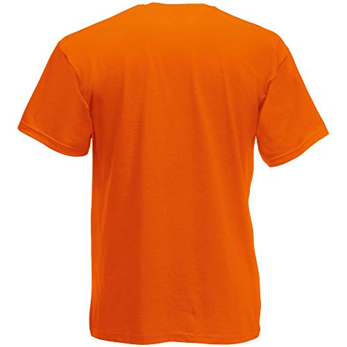 Fruit of the Loom - Camiseta Básica de Manga Corta de Calidad diseño Original Hombre Caballero (Grande (L)) (Naranja)