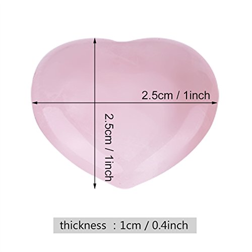 FTVOGUE 4 unids Rosa Cuarzo Tallado en forma de Corazón de Cristal de Color Rosa Piedra Curativa Semipreciosa Decoración de Piedras Preciosas Regalo de Recuerdo