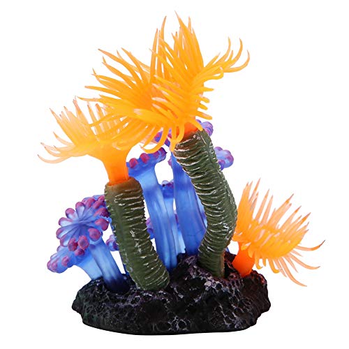 FTVOGUE Acuario de Silicona Artificial Coral Mar Anémona Fish Tank Paisaje Decoración