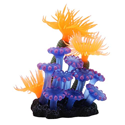 FTVOGUE Acuario de Silicona Artificial Coral Mar Anémona Fish Tank Paisaje Decoración