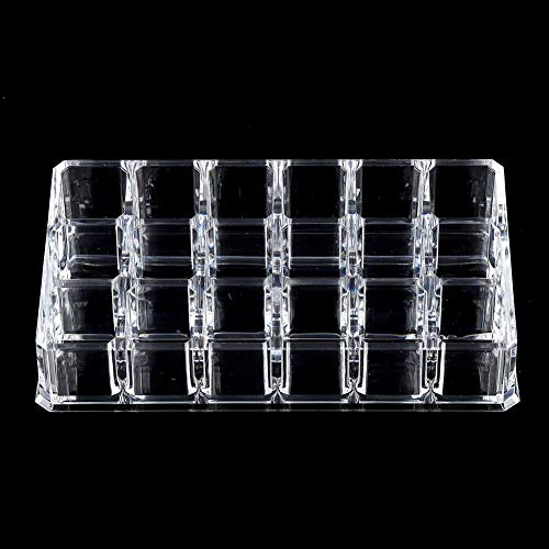 FTVOGUE El cosmético compone el Organizador de acrílico Claro de la Barra de Labios con el Soporte de exhibición cosmético de la Caja de Almacenamiento de 18 Secciones