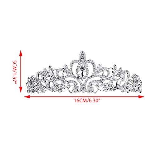 Fugift - Diadema con peine y cristales sintéticos, ideal para bodas, fiestas, banquetes, bailes de graduación y coronas, para novias y damas de honor