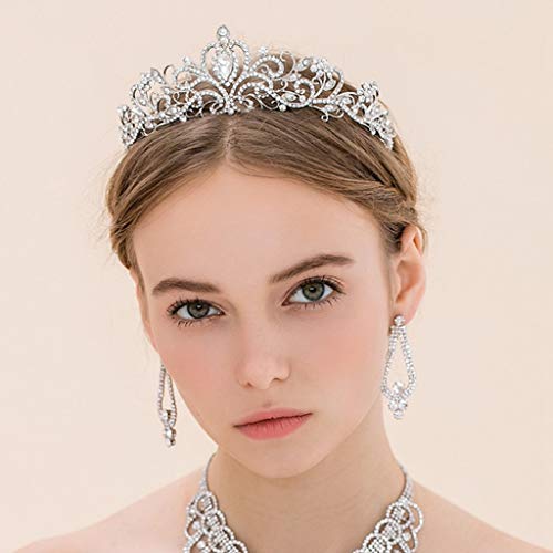 Fugift - Diadema con peine y cristales sintéticos, ideal para bodas, fiestas, banquetes, bailes de graduación y coronas, para novias y damas de honor