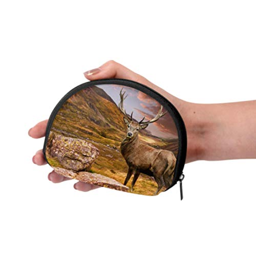 Fun Coin Purse Beautiful Elf Sika Deer Monedero Impermeable Bolsillo para Cambio de Bolsillo con Cremallera Mini Bolsas de Maquillaje cosmético para Mujeres, niñas, Fiestas, Regalos y Decoraciones