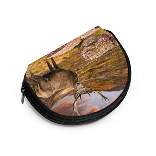 Fun Coin Purse Beautiful Elf Sika Deer Monedero Impermeable Bolsillo para Cambio de Bolsillo con Cremallera Mini Bolsas de Maquillaje cosmético para Mujeres, niñas, Fiestas, Regalos y Decoraciones