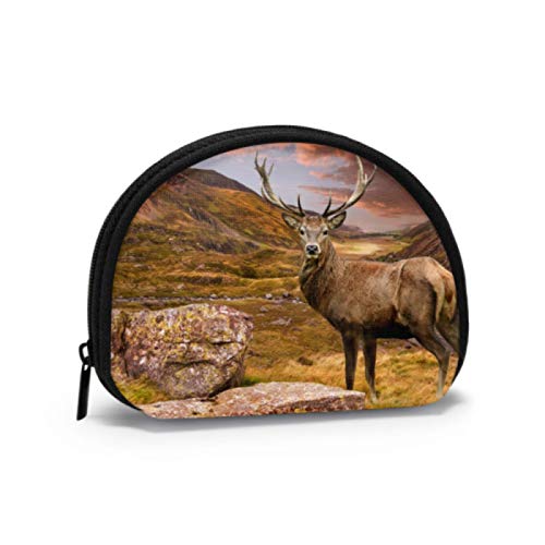 Fun Coin Purse Beautiful Elf Sika Deer Monedero Impermeable Bolsillo para Cambio de Bolsillo con Cremallera Mini Bolsas de Maquillaje cosmético para Mujeres, niñas, Fiestas, Regalos y Decoraciones