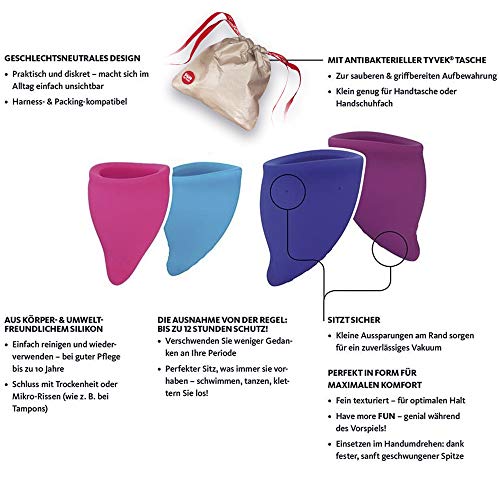 FUN FACTORY Silicone Menstrual Cup Fun Cup Package B - Grape tramarine 600 gr (4032498950020)