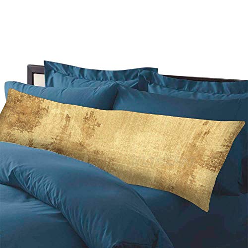 Funda de almohada para el cuerpo, color marrón claro, textura de Wilmington Blender Vintage rústico cabina, funda de almohada súper suave con cremallera oculta, 20 x 137 cm de largo