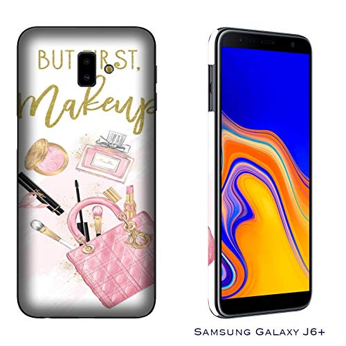 Funda Galaxy J6+ | J6 Plus (2018) Carcasa Samsung Galaxy J6+ | J6 Plus (2018) amo el maquillaje antes del truco / Cubierta Imprimir también en los lados / Cover Antideslizante Antideslizante Antiara�