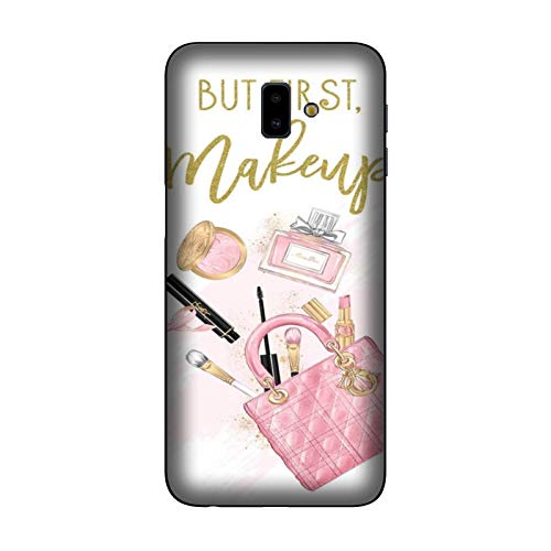 Funda Galaxy J6+ | J6 Plus (2018) Carcasa Samsung Galaxy J6+ | J6 Plus (2018) amo el maquillaje antes del truco / Cubierta Imprimir también en los lados / Cover Antideslizante Antideslizante Antiara�