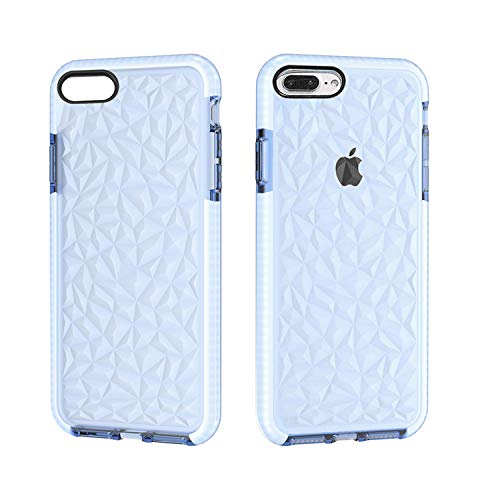 Funda iPhone 8 Plus / 7 Plus, Carcasa Silicona Transparente Protector TPU Airbag Anti-Choque Ultra-Delgado Anti-arañazos Case 3D Modelo de Diamante Funda (iPhone 7 Plus / 8 Plus, Violeta Claro)