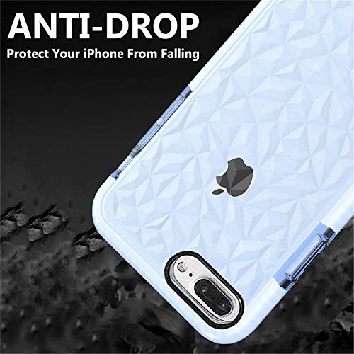 Funda iPhone 8 Plus / 7 Plus, Carcasa Silicona Transparente Protector TPU Airbag Anti-Choque Ultra-Delgado Anti-arañazos Case 3D Modelo de Diamante Funda (iPhone 7 Plus / 8 Plus, Violeta Claro)