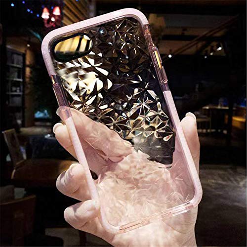 Funda iPhone 8 Plus / 7 Plus, Carcasa Silicona Transparente Protector TPU Airbag Anti-Choque Ultra-Delgado Anti-arañazos Case 3D Modelo de Diamante Funda (iPhone 7 Plus / 8 Plus, Violeta Claro)