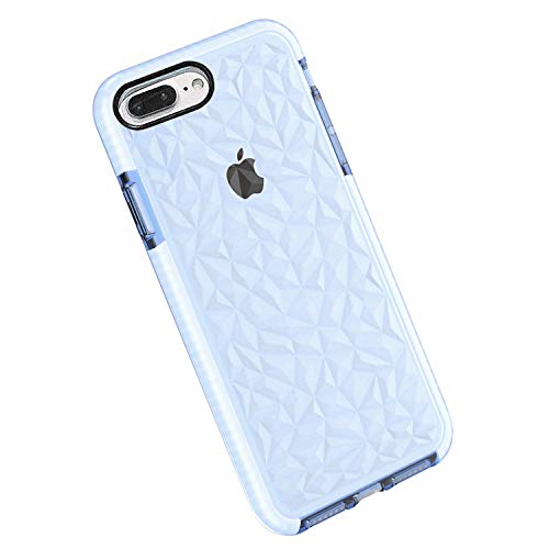Funda iPhone 8 Plus / 7 Plus, Carcasa Silicona Transparente Protector TPU Airbag Anti-Choque Ultra-Delgado Anti-arañazos Case 3D Modelo de Diamante Funda (iPhone 7 Plus / 8 Plus, Violeta Claro)