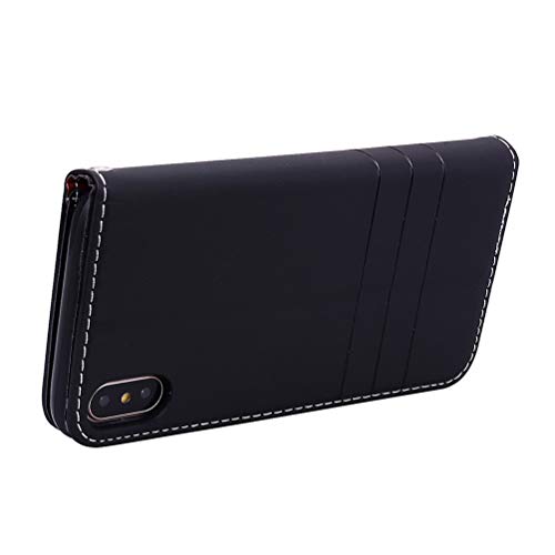 Funda iPhone X, Funda Carcasa Cuero Billetera Piel Libro Cover [Ranura Tarjeta] [Cierre Invisible] Color Sólido Protectora Carcasa Slim Bumper Leather Wallet Folio Color Puro Estuches para iPhone XS