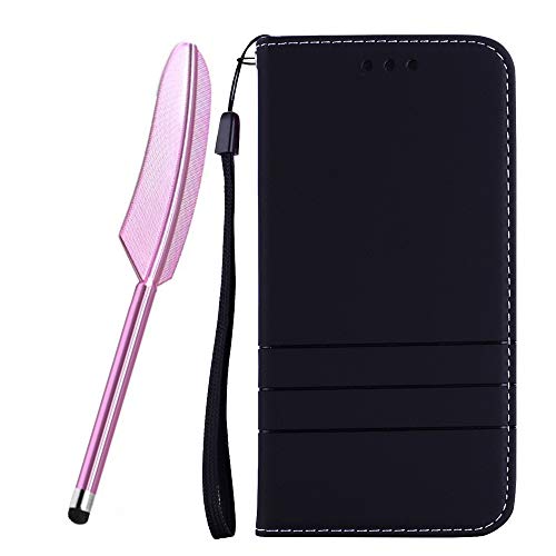Funda iPhone X, Funda Carcasa Cuero Billetera Piel Libro Cover [Ranura Tarjeta] [Cierre Invisible] Color Sólido Protectora Carcasa Slim Bumper Leather Wallet Folio Color Puro Estuches para iPhone XS