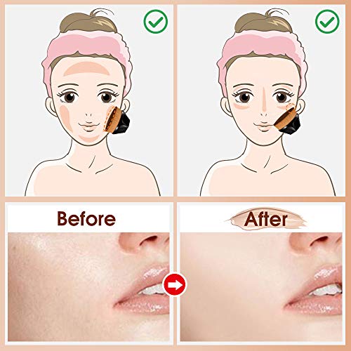 Fundación Brush Profesional, Brocha de Maquillaje, Pinceles de Maquillaje de Fundación Herramienta Cosmética, Soft de la Fibra Sintética, Fundación Líquida, BB Crema, Polvo Makeup y Sonrojo (Negro)