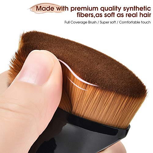 Fundación Brush Profesional, Brocha de Maquillaje, Pinceles de Maquillaje de Fundación Herramienta Cosmética, Soft de la Fibra Sintética, Fundación Líquida, BB Crema, Polvo Makeup y Sonrojo (Negro)