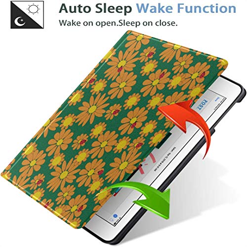 Fundas para iPad de 9,7 Pulgadas, pequeñas Flores de Margarita Beauty Fit 2018/2017 Cubierta de 5ta / 6ta generación para iPad de 9,7 Pulgadas También se Ajusta a iPad Air 2 / iPad Air Auto Wake/SL