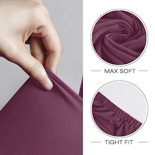 Fundas para sillas Pack de 4 Fundas sillas Comedor Fundas elásticas, Cubiertas para sillas,bielástico Extraíble Funda, Muy fácil de Limpiar, Duradera (Paquete de 4, UVA púrpura)