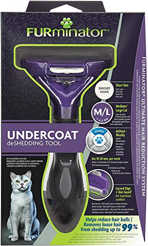 FURminator Undercoat deShedding Tool para gatos medianos y grandes de pelo corto