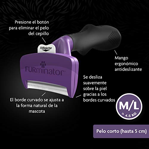 FURminator Undercoat deShedding Tool para gatos medianos y grandes de pelo corto
