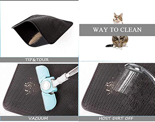 FXxswey Cat Litter Pad, Doble Capa Impermeable Alfombrilla Gato con, para Proteger el Suelo y la Alfombra (40 * 50cm)
