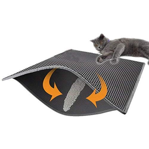 FXxswey Cat Litter Pad, Doble Capa Impermeable Alfombrilla Gato con, para Proteger el Suelo y la Alfombra (40 * 50cm)