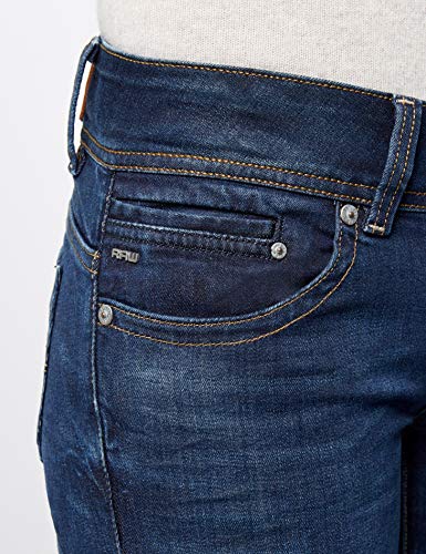 G-STAR RAW Midge Saddle Mid Waist Straight Vaqueros, Dk Aged 6553-89, 33W / 34L para Mujer