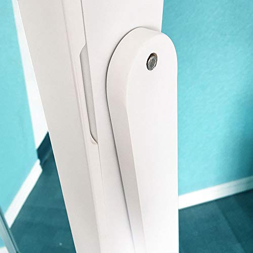 Gabinete de la joyería del espejo del vidrio del espejo del almacenamiento del espejo de la preparación del piso Para maquillaje dormitorio cosméticos ( Color : Blanco , tamaño : 35.5*33.5*144 )