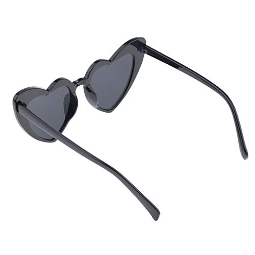Gafas de Sol Forma de Corazón Partido para Mujeres Anteojos de Moda de Resina - Negro