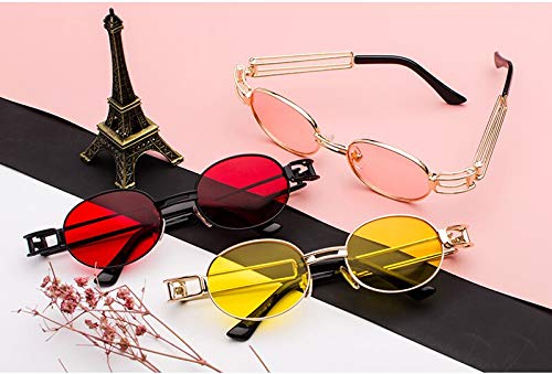 Gafas de Sol Sunglasses Gafas De Sol Clásicas Góticas Steampunk Hombres Mujeres Diseñador Vintage Marco Redondo De Metal Punk Gafas De Sol U
