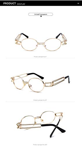 Gafas de Sol Sunglasses Gafas De Sol Clásicas Góticas Steampunk Hombres Mujeres Diseñador Vintage Marco Redondo De Metal Punk Gafas De Sol U
