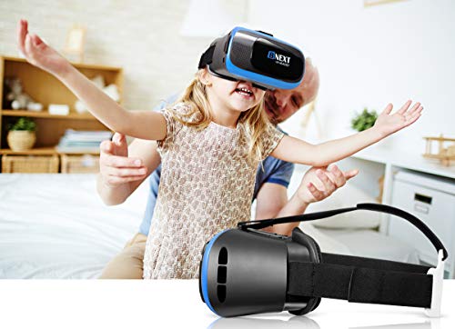 Gafas VR Compatible con iPhone y Android, Gafas Realidad Virtual para Movil - Disfruta de los Mejores Juegos y Videos RV, 360 y 3D, de Máxima Calidad y con la Mayor Comodidad (Blue)