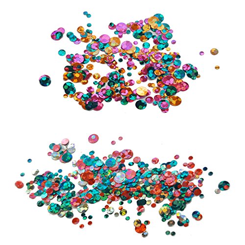Galaxy Beauty - Decoración de uñas, con purpurina, Confeti Nail Art, holográfico, lentejuelas brillantes redondas, manicuras 3D para autoaplicación