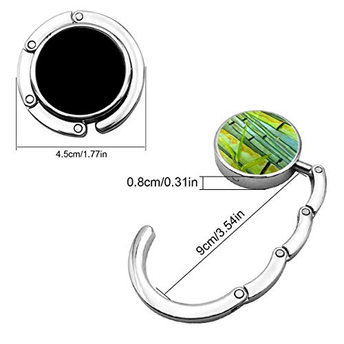 Gancho para bolso de mesa, bambú Fine Art Pintura Portátil Bolsa Percha Bolsos Clips para Mujeres Titular Almacenamiento Plegable Organizador de Escritorio Almacenamiento