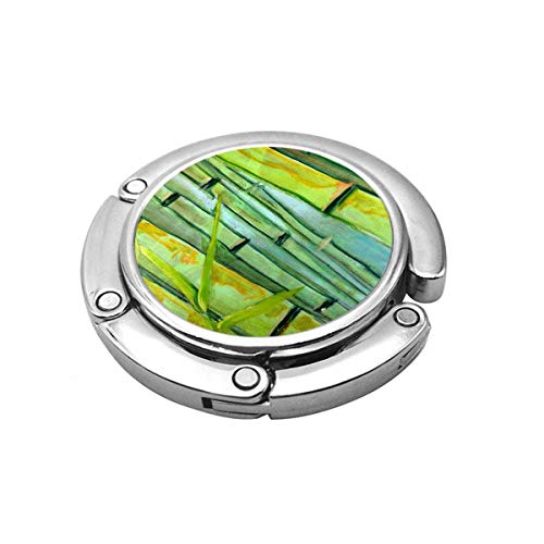 Gancho para bolso de mesa, bambú Fine Art Pintura Portátil Bolsa Percha Bolsos Clips para Mujeres Titular Almacenamiento Plegable Organizador de Escritorio Almacenamiento