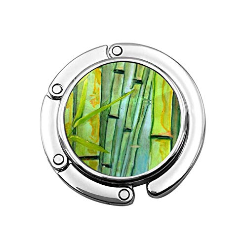 Gancho para bolso de mesa, bambú Fine Art Pintura Portátil Bolsa Percha Bolsos Clips para Mujeres Titular Almacenamiento Plegable Organizador de Escritorio Almacenamiento