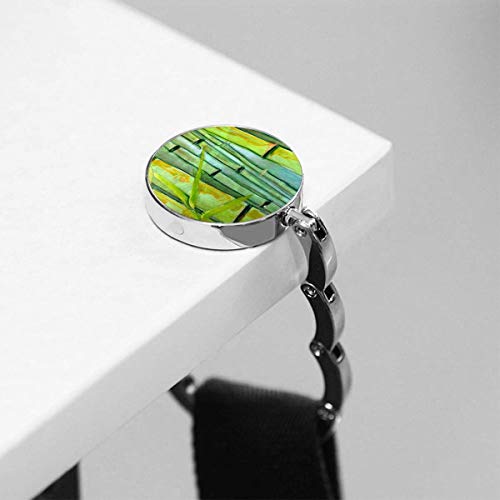 Gancho para bolso de mesa, bambú Fine Art Pintura Portátil Bolsa Percha Bolsos Clips para Mujeres Titular Almacenamiento Plegable Organizador de Escritorio Almacenamiento