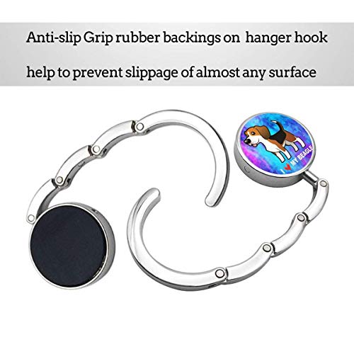 Gancho para bolso de mesa, diseño de I Love My Beagle, plegable, para guardar bolso de mesa, gancho de mesa, para colgar bolso de mujer