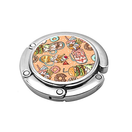 Gancho para bolso para mesa, donas y helados portátil para colgar bolsos de mano Clips para mujeres titular almacenamiento plegable organizador de escritorio almacenamiento