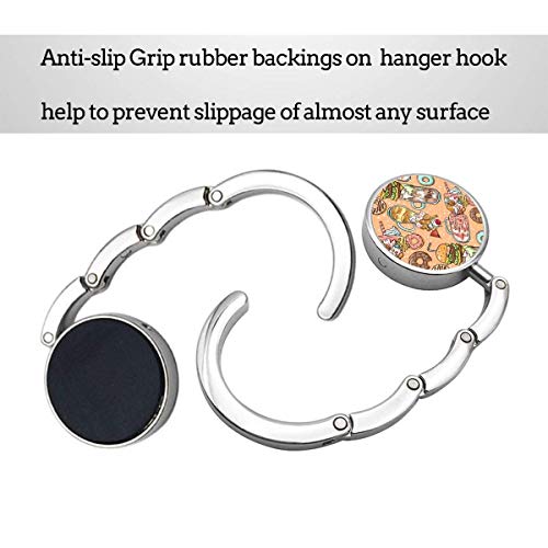 Gancho para bolso para mesa, donas y helados portátil para colgar bolsos de mano Clips para mujeres titular almacenamiento plegable organizador de escritorio almacenamiento