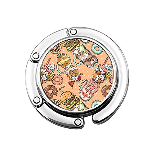 Gancho para bolso para mesa, donas y helados portátil para colgar bolsos de mano Clips para mujeres titular almacenamiento plegable organizador de escritorio almacenamiento