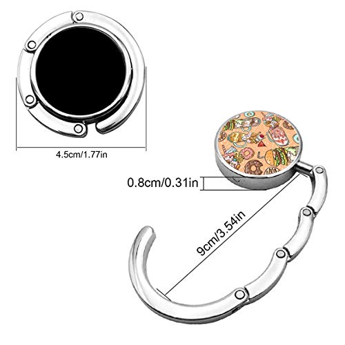 Gancho para bolso para mesa, donas y helados portátil para colgar bolsos de mano Clips para mujeres titular almacenamiento plegable organizador de escritorio almacenamiento