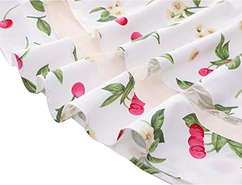 Gardenwed Vintage Vestidos Coctel Corto 50s Vestido de la Fiesta para Mujer White Small Cherry XS