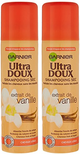 Garnier - Champú Ultra Doux purificador seco con extracto de vainilla para cabello graso - Lote de 2